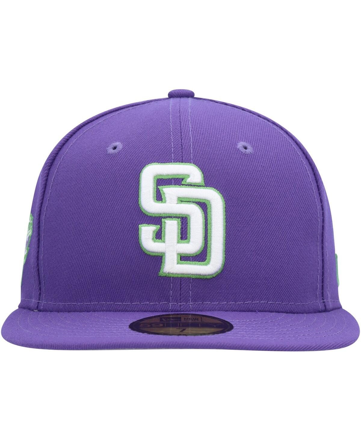 Shop New Era Men's  Purple San Diego Padres Lime Side Patch 59fifty Fitted Hat