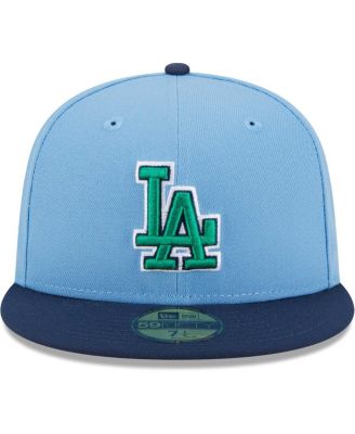 Men's Light Blue, Navy Los Angeles Dodgers Green Undervisor 59FIFTY Fitted Hat
