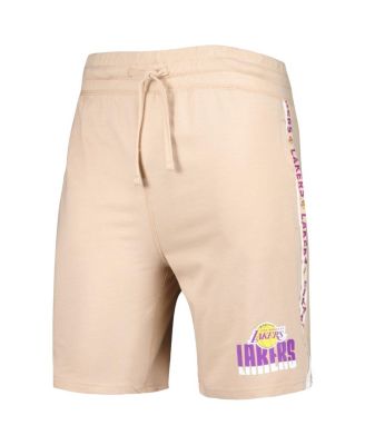 Men's Tan Los Angeles Lakers Team Stripe Shorts