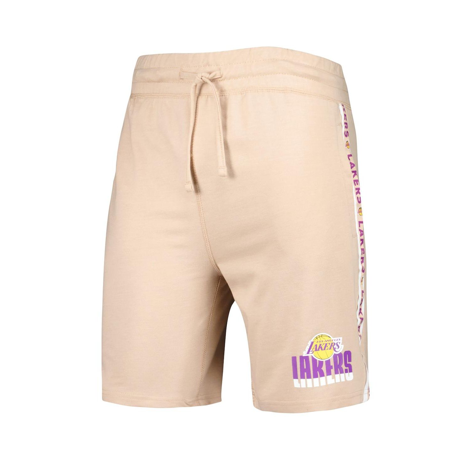 Men's Tan Los Angeles Lakers Team Stripe Shorts