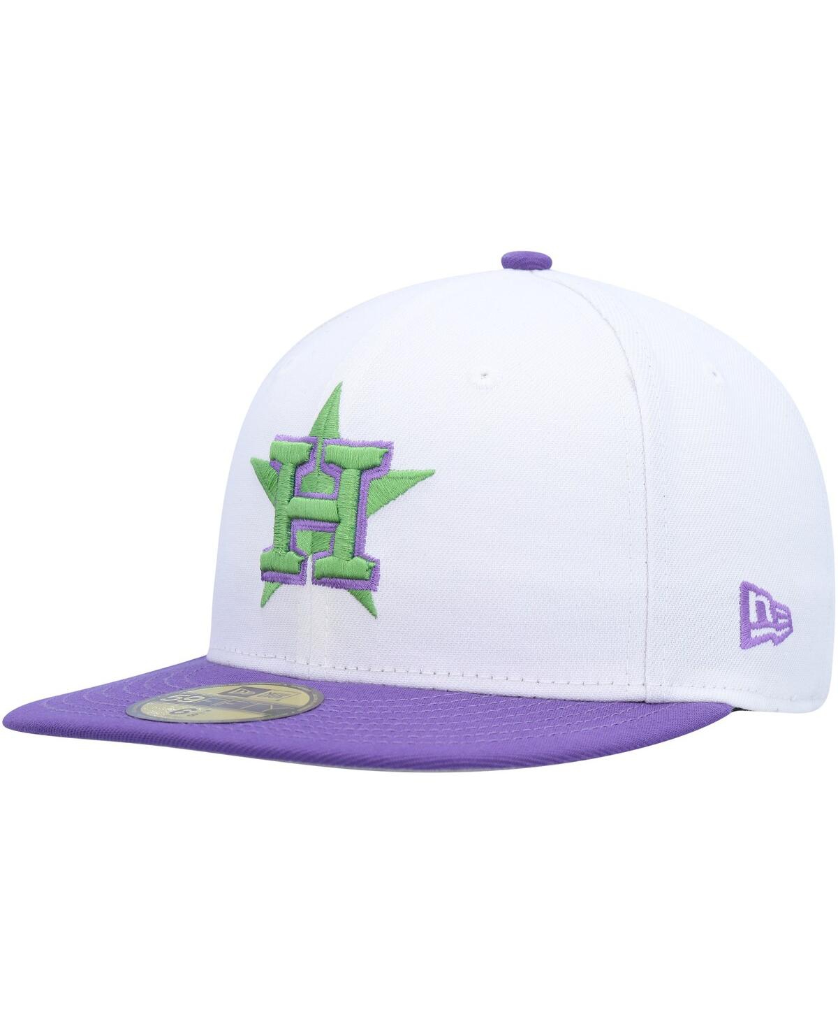 NEW ERA MEN'S NEW ERA WHITE HOUSTON ASTROS 2017 WORLD SERIES SIDE PATCH 59FIFTY FITTED HAT 