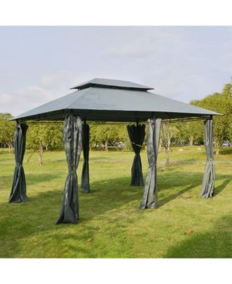 10'x13' Outdoor Canopy 2-Tier Top Gazebo BBQ Party Tent,