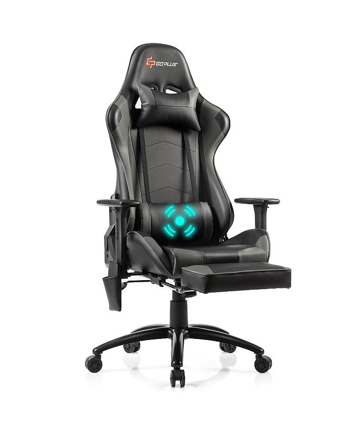 Costway Massage Gaming Chair Adjustable Reclining Racing Chair & Reviews Furniture Macy's
