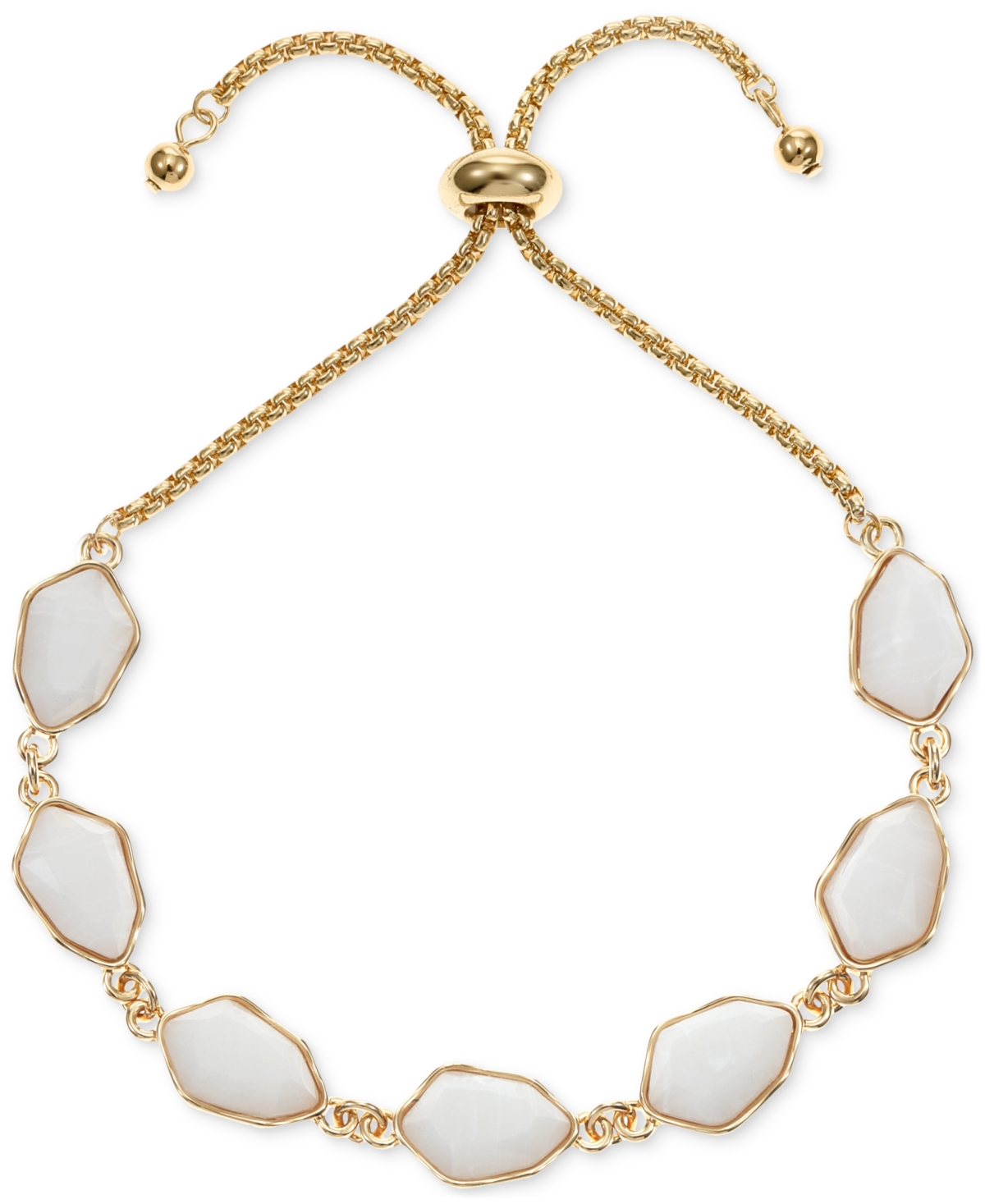 Style & Co Colored Stone Slider Bracelet, Created For Macy's In White