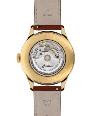 Men's Swiss Automatic DS Brown Leather Strap Watch 41mm