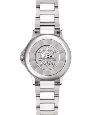 Women's Swiss DS-6 White Ceramic & Stainless Steel Bracelet Watch 35mm