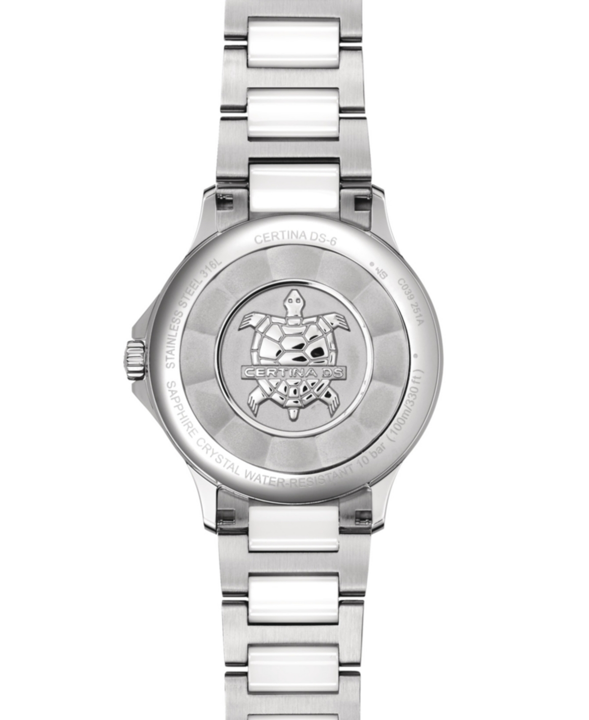 Shop Certina Women's Swiss Ds-6 White Ceramic & Stainless Steel Bracelet Watch 35mm