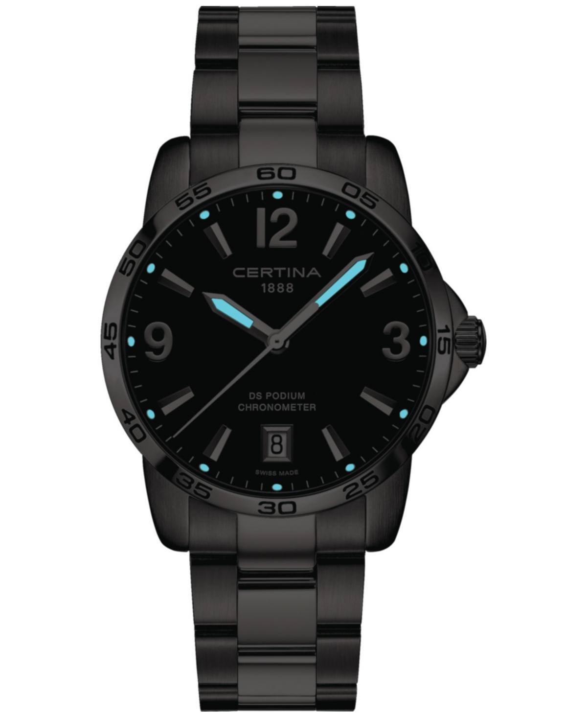 Shop Certina Men's Swiss Ds Podium Stainless Steel Bracelet Watch 40mm In Black
