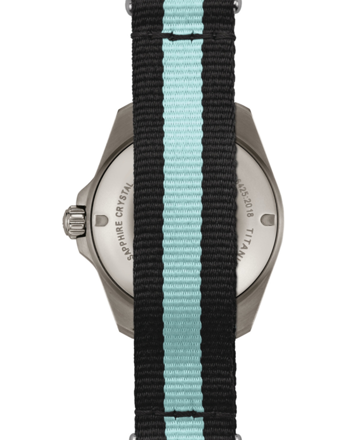 Shop Certina Women's Swiss Automatic Ds Action Diver Black & Blue Stripe Synthetic Strap Watch 38mm In Anthracite