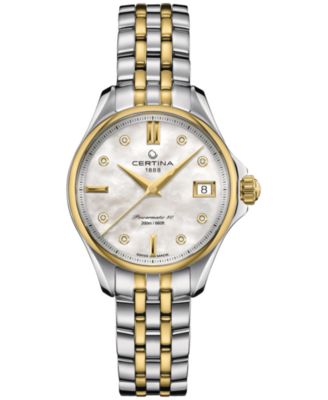 Certina - Women's Swiss Automatic DS Action Diamond Accent Two-Tone Stainless Steel Bracelet Watch 35mm