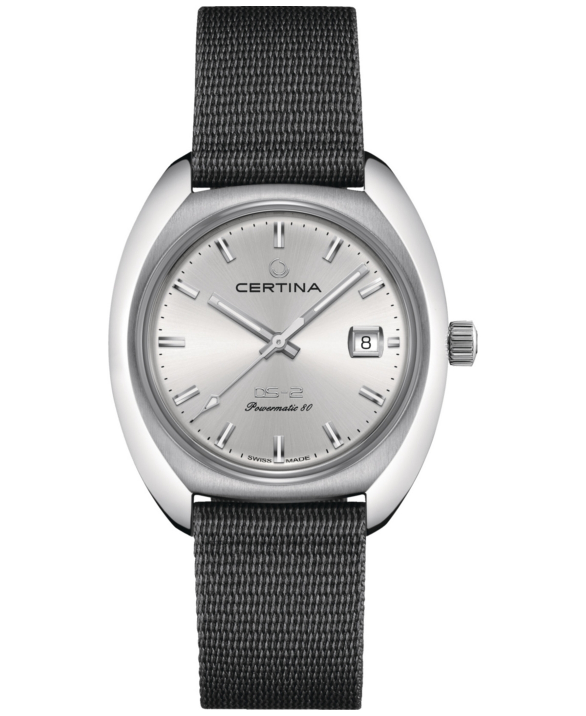Certina Men's Swiss Automatic Ds-2 Gray Synthetic Strap Watch 40mm In Silver