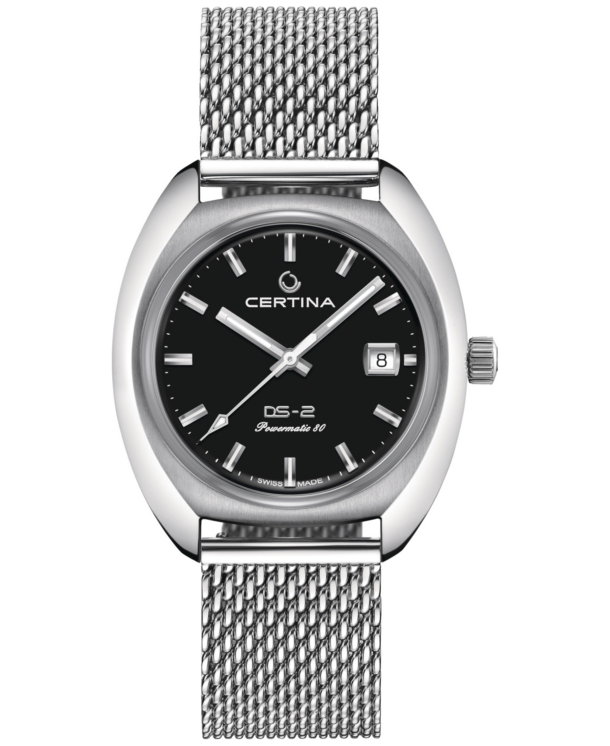 Certina Men's Swiss Automatic Ds-2 Stainless Steel Mesh Bracelet Watch 40mm In Black