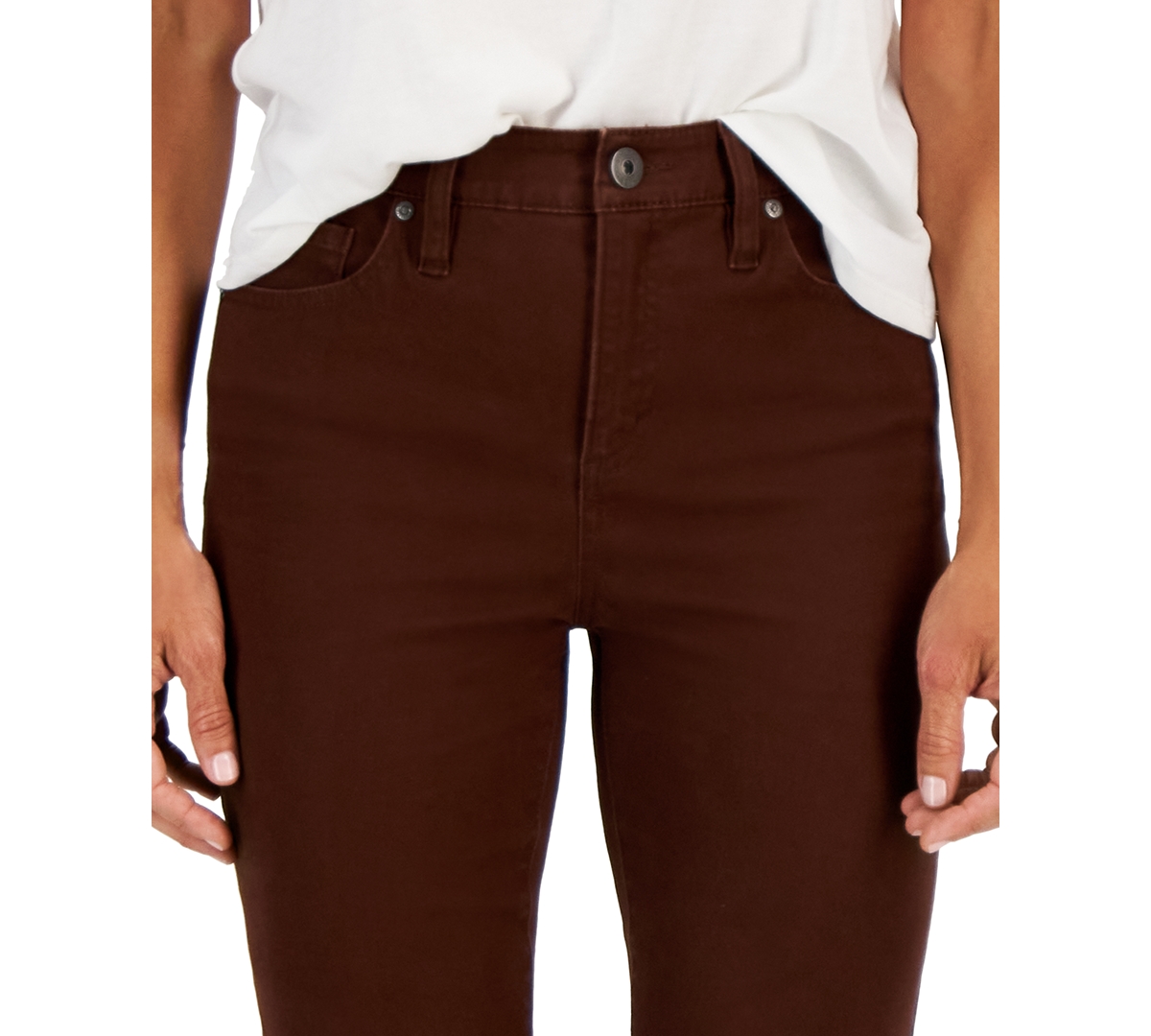 Macy's Petite High Rise Natural Straight-leg Jeans, Created For  In Grand Brown