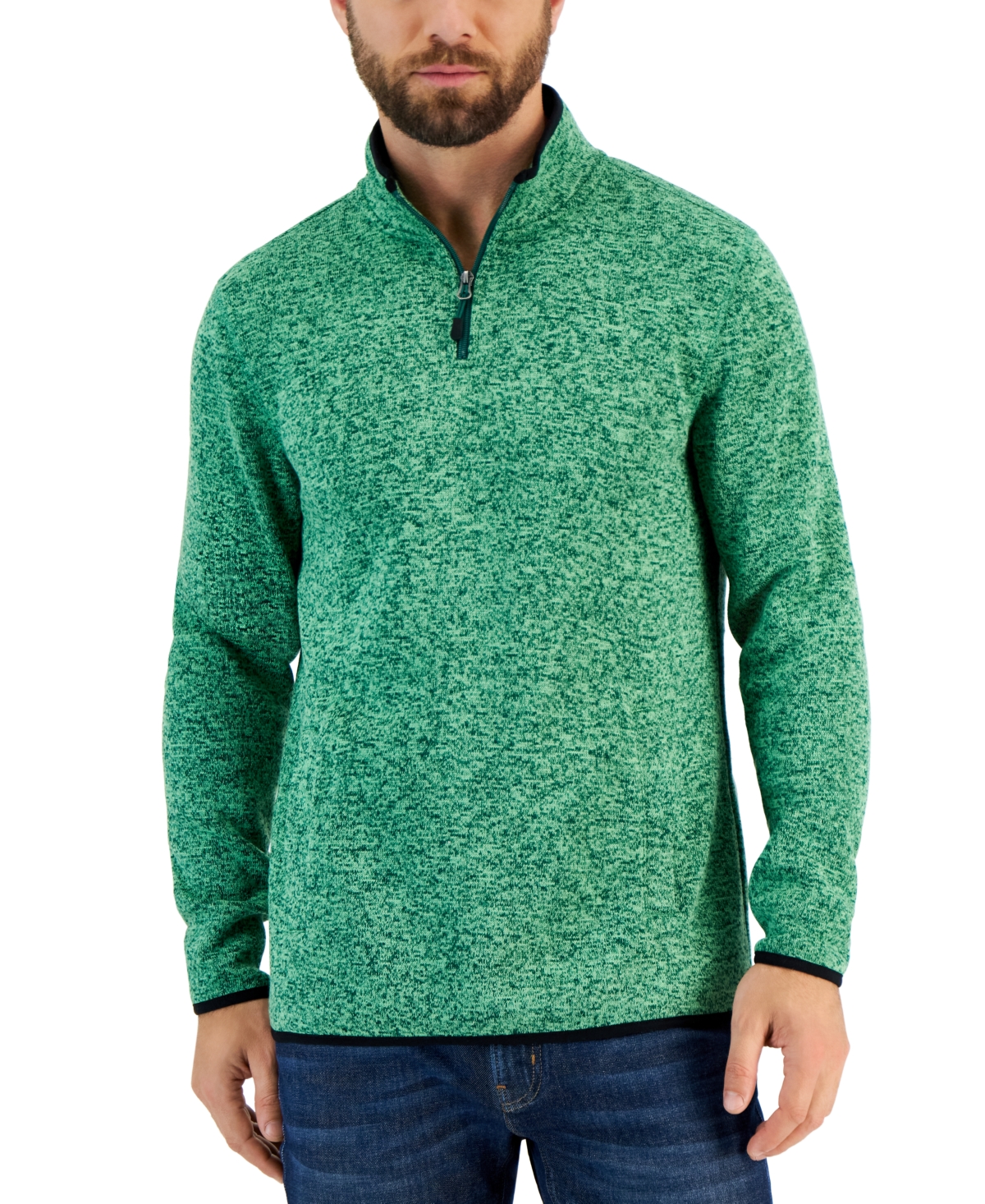 Men's Quarter-Zip Fleece Sweater, Created for Macy's - Spruce Up