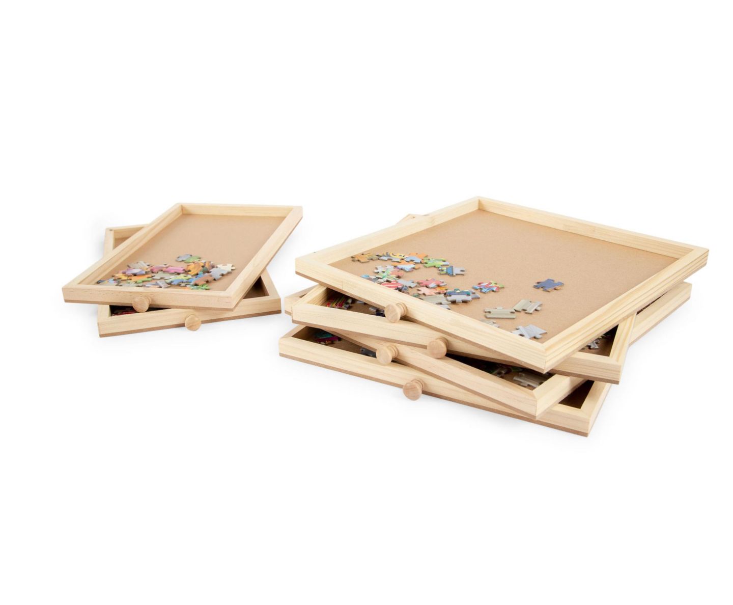 Детская игрушка Shantou South Toys Factory Jigsaw Puzzle Table with 6 Sliding Drawers, от 14 лет, цвет: Бежевый / Хаки — фото 2