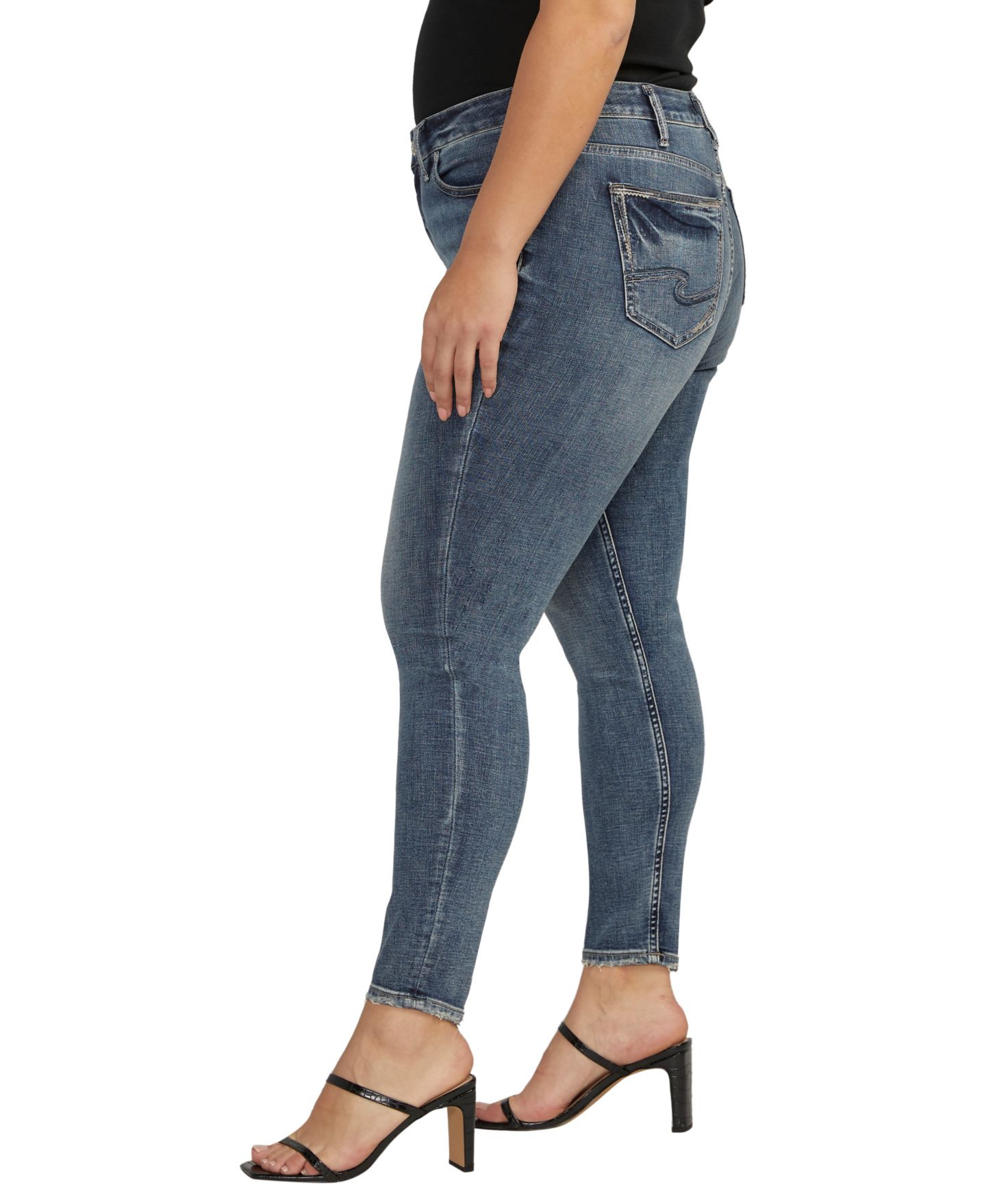 Женские джинсы Silver Jeans Co. Plus Size Suki Mid Rise Skinny Leg, цвет: Индиго — фото 3