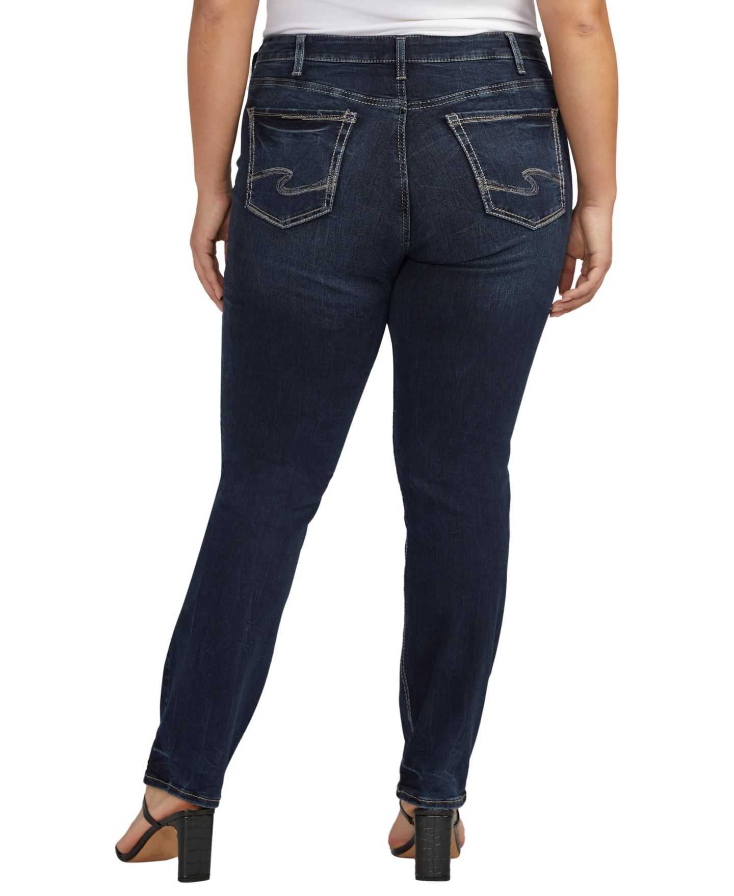 Женские джинсы Silver Jeans Co. Plus Size Suki Mid Rise Straight Leg, цвет: Индиго — фото 2