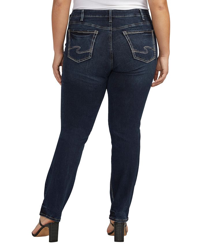 Silver Jeans Co. Plus Size Suki Mid Rise Straight Leg Jeans - Macy's