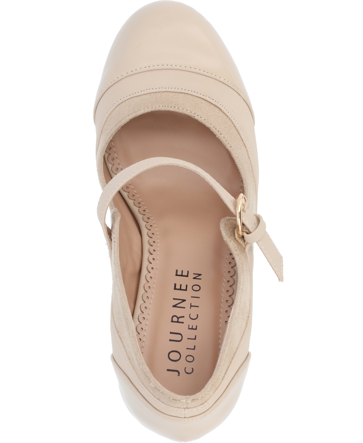 Journee Collection Womens Siri Medium And Wide Width Round Toe Block Heel Mary Jane Pumps In Brown