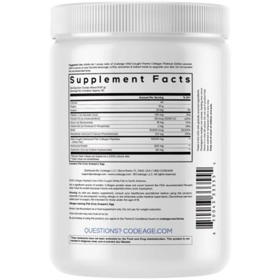 Marine Collagen Protein Powder Supplement Platinum - Biotin 10,000 mcg, Vitamin C, D3 & B6, Keratin, Hyaluronic Acid, Niacin, 11.50 oz