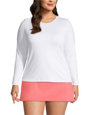 Plus Size SunShade UPF 50 Long Sleeve Rash Guard Swim Tee