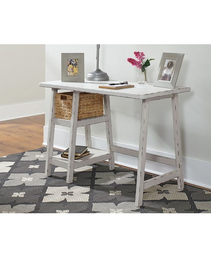 Simplie Fun Mirimyn 42" Home Office Desk in Antiqued White H505510