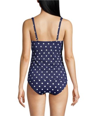 Women's Tummy Control V-Neck Underwire Tankini Swimsuit Top Adjustable Straps