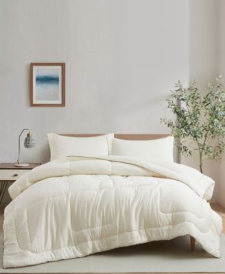 Unikome All Season Satin Silky Down Alternative Comforter Set Collection In Cream