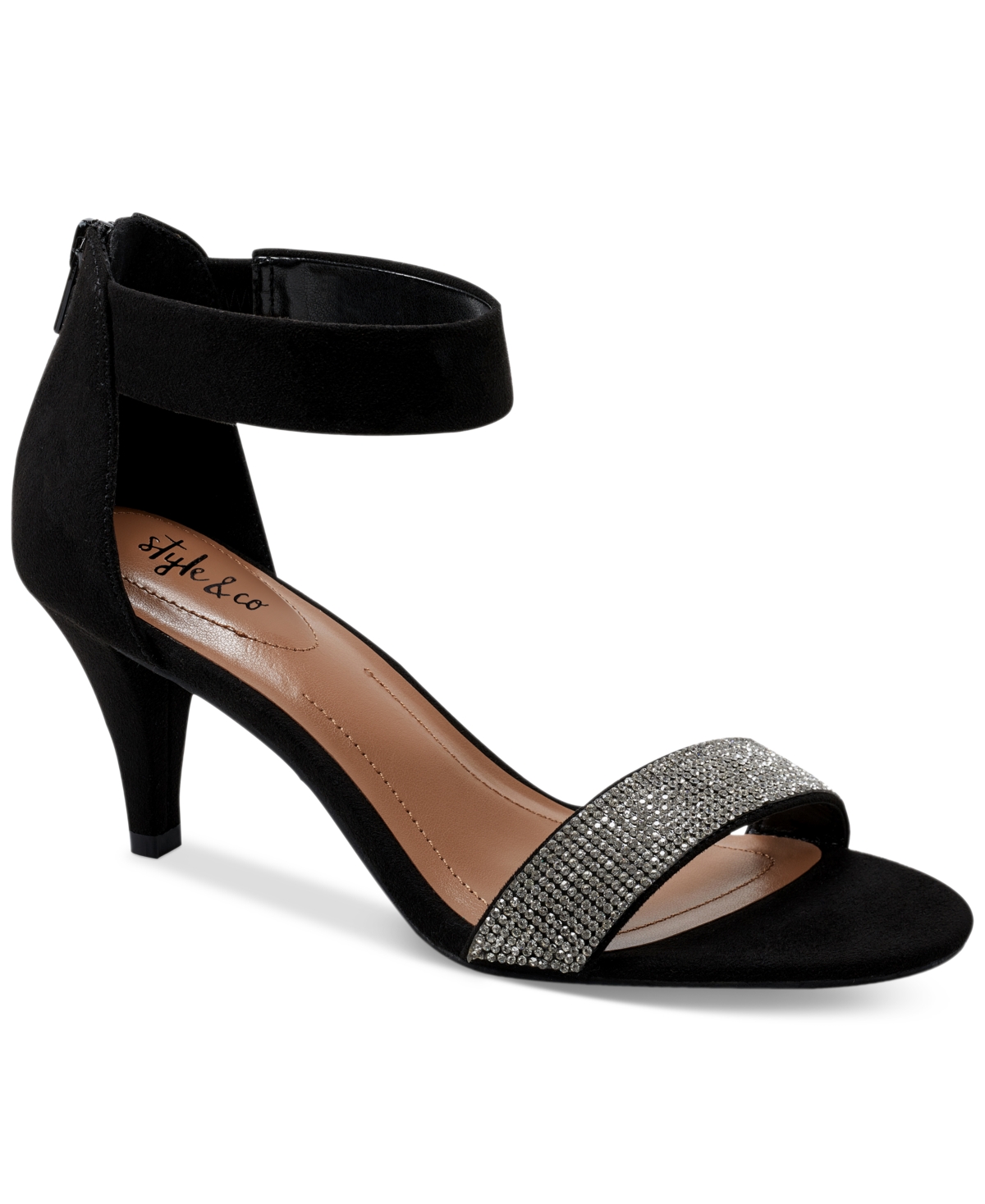 Style & Co Women's Phillys Two-Piece Evening Sandals, Created for Macy's -Silver