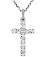 Esquire Men's Jewelry Black Cubic Zirconia Cross Pendant in Black Ruthenium-Plated Sterling Silver (Also in White Cubic Zirconi