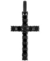 Esquire Men's Jewelry Black Cubic Zirconia Cross Pendant in Black Ruthenium-Plated Sterling Silver (Also in White Cubic Zirconi