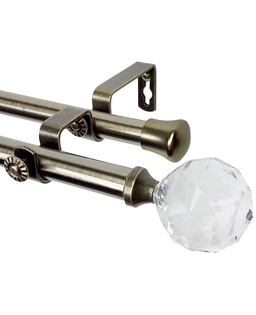 Rod Desyne Faceted Drapery Double Rod 13 16 Diameter 48 84