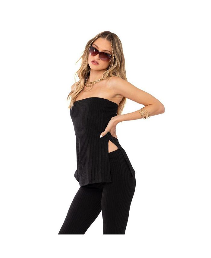 Mika Ribbed Strapless Tube Top
