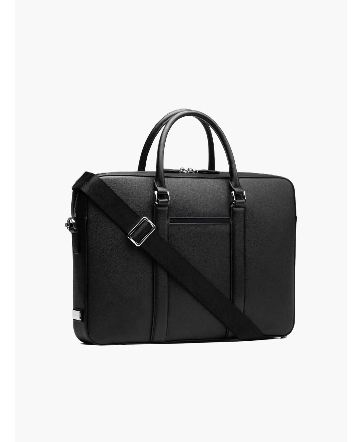 Shop Maverick & Co. Men's Manhattan Monochrome Leather Briefcase In Black