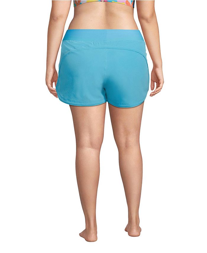 Lands' End Women's Plus Size 3" Quick Dry Elastic Waist Board Shorts