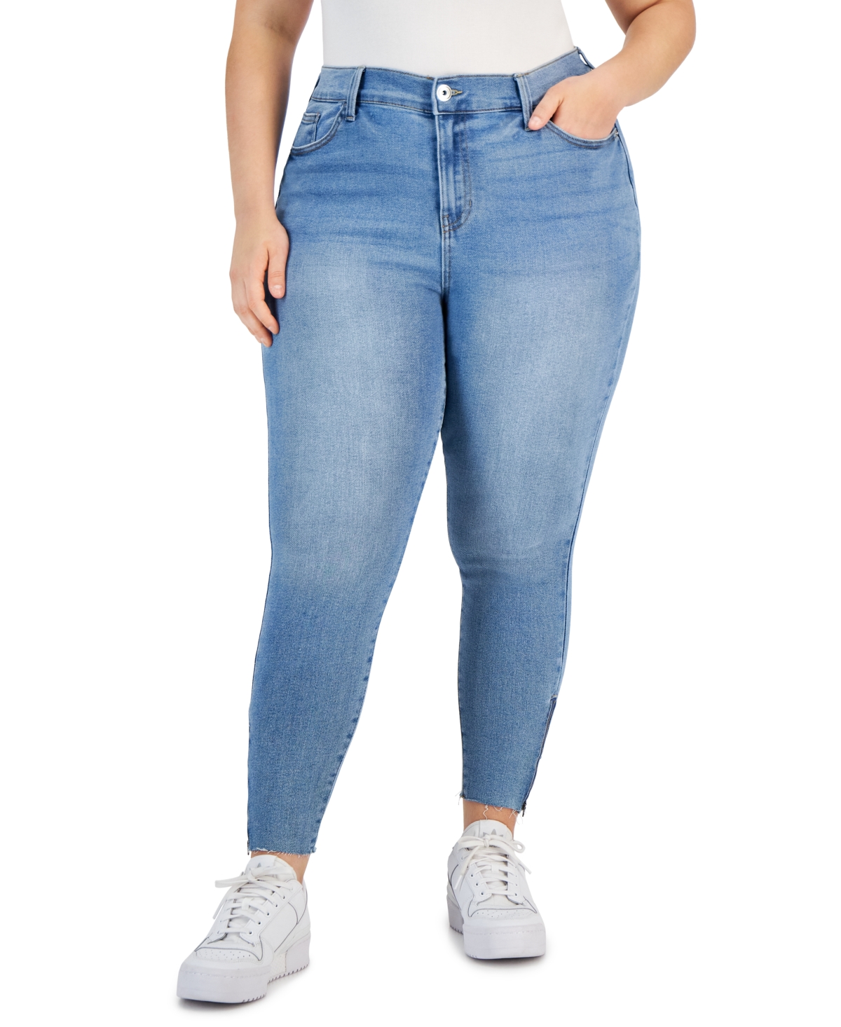 Plus Size Ankle Skinny Jeans - Off Spin