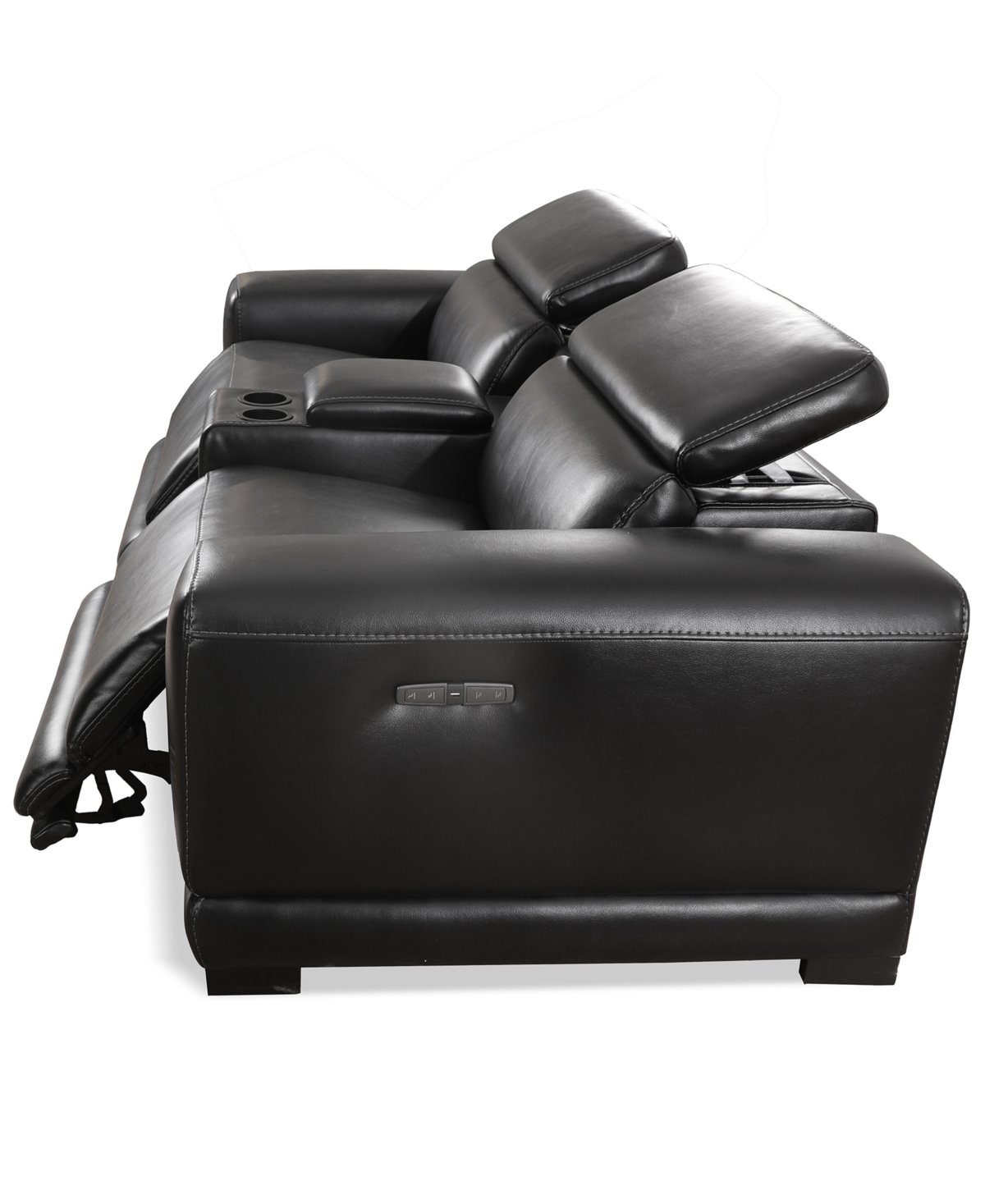 Krofton 3-Pc. Beyond Leather Fabric Sofa with 2 Power Motion Recliners and 1 Console, Created for Macy's