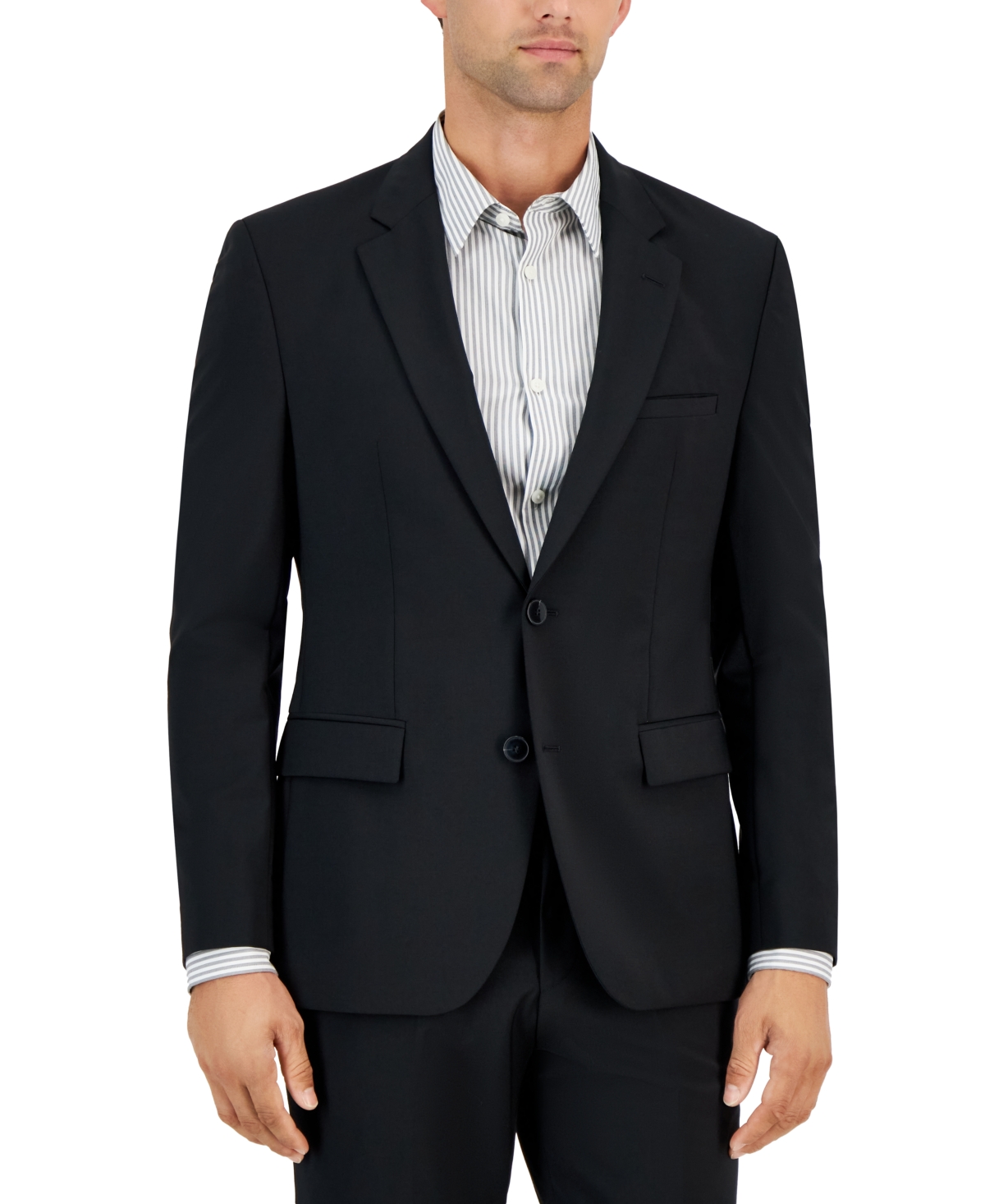 Shop Hugo By  Boss Men's Modern-fit Solid Wool-blend Suit Jacket In Black