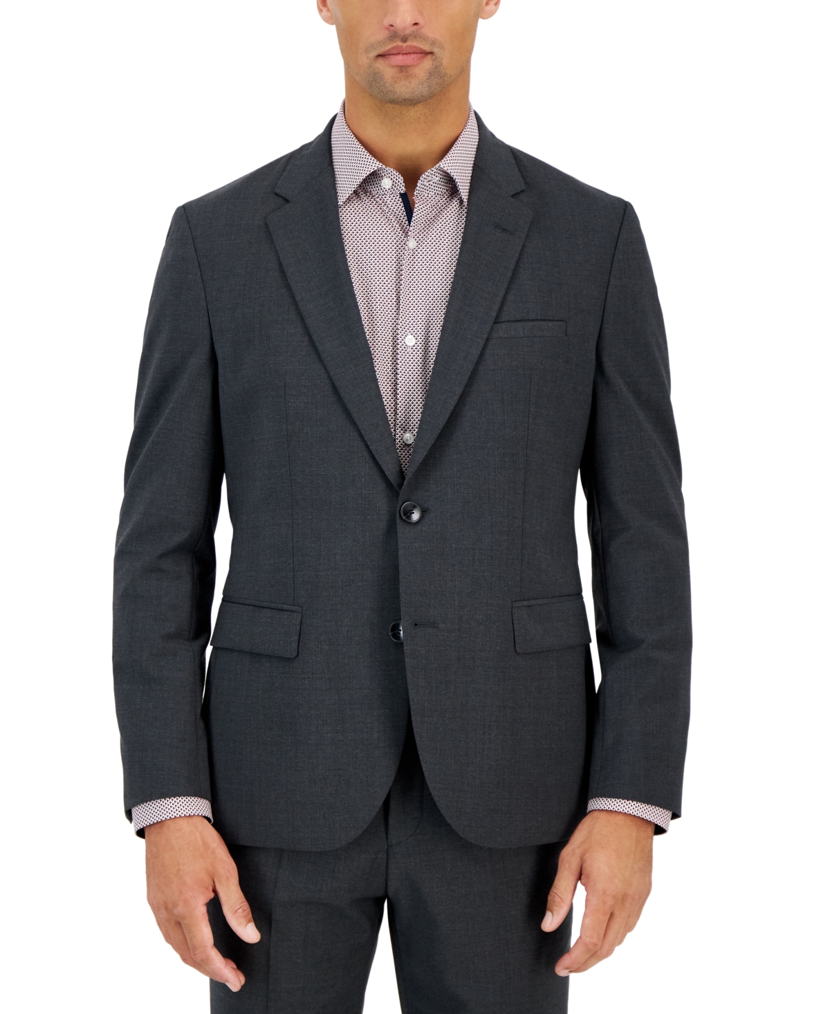 Shop Hugo By  Boss Men's Modern-fit Solid Wool-blend Suit Jacket In Dark Gray