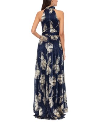 Women's Metallic-Print Halter Gown