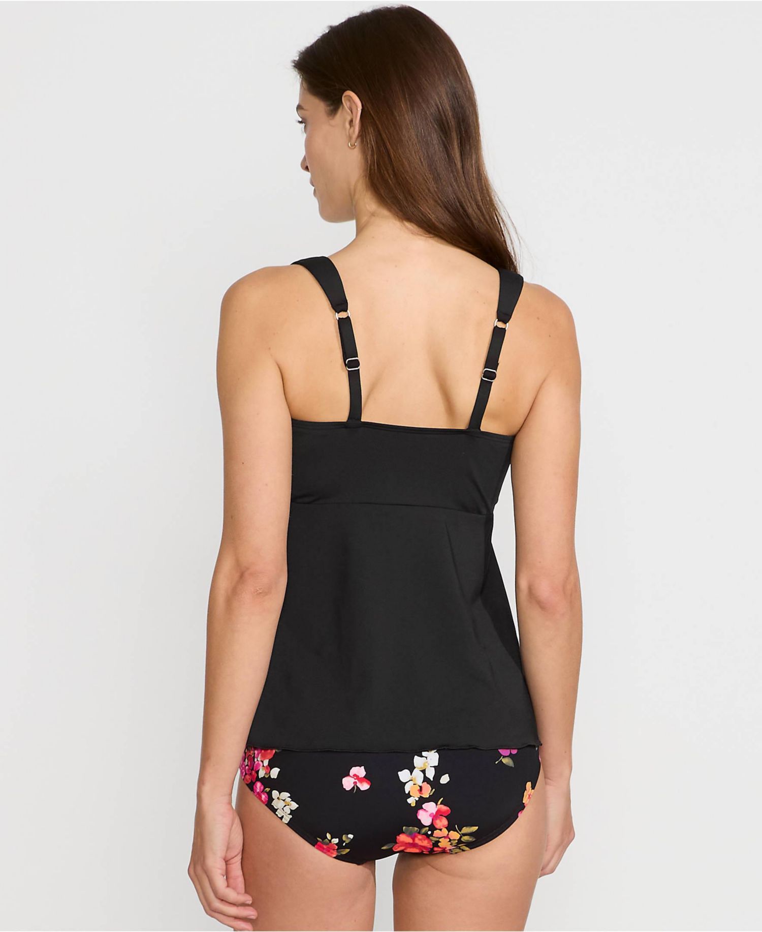 Women's DD-Cup Adjustable Scoop Neck Flutter Tankini Top