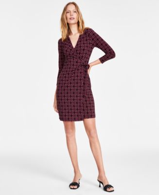 Petite Geo Print Wrap Dress main image 0