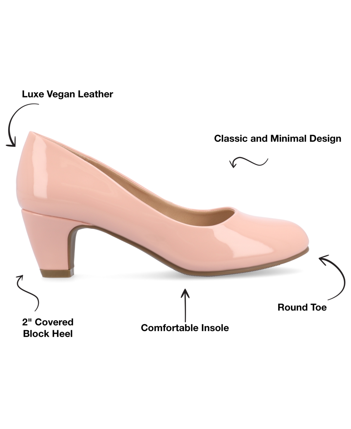 Shop Journee Collection Women's Luu Round Toe Pumps In Pink Patent
