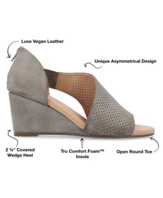 Women's Aretha Perforated Peep Toe Wedge Sandals