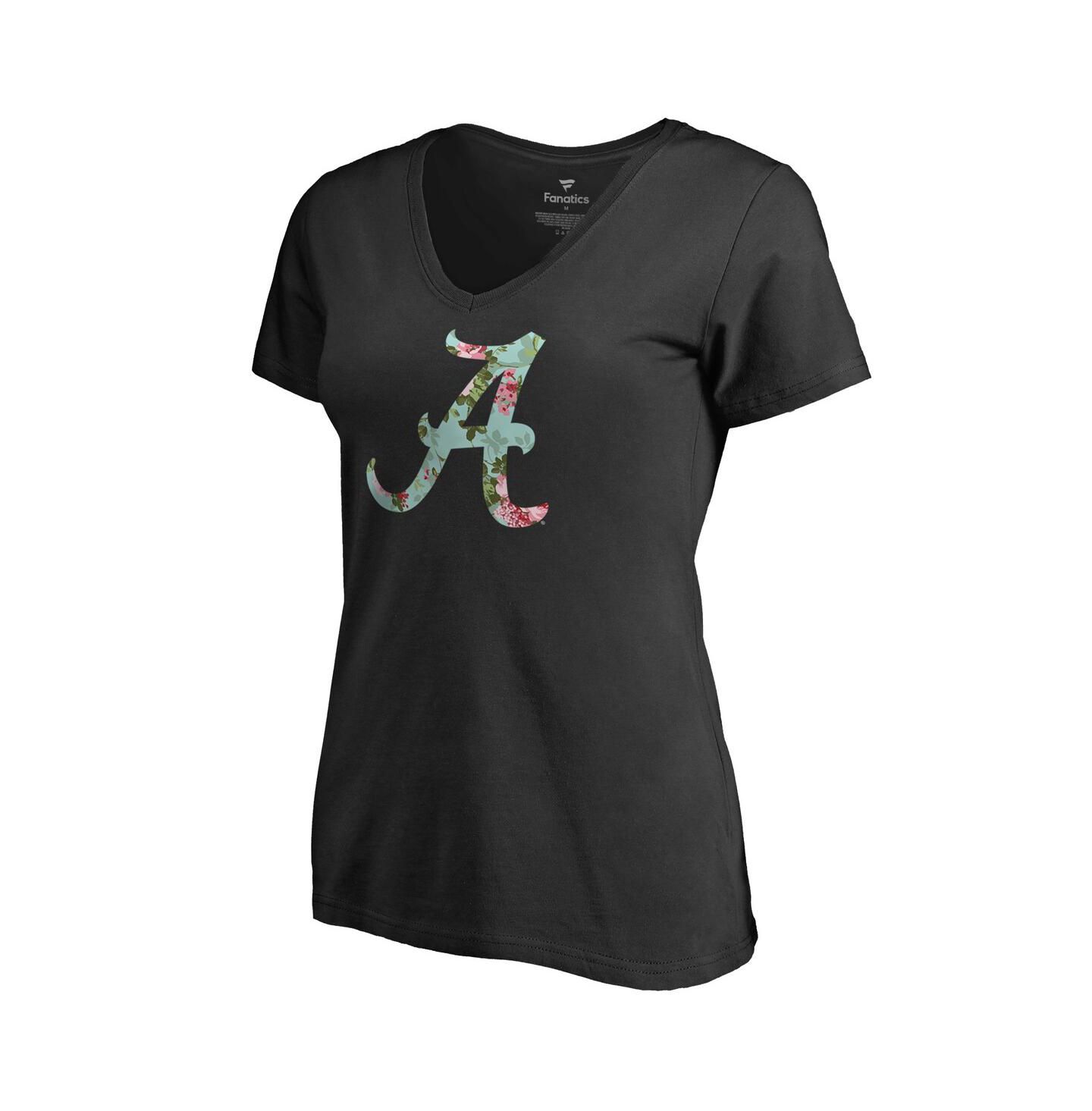 Женская футболка Fanatics Black Alabama Crimson Tide Lovely V-Neck — фото 1