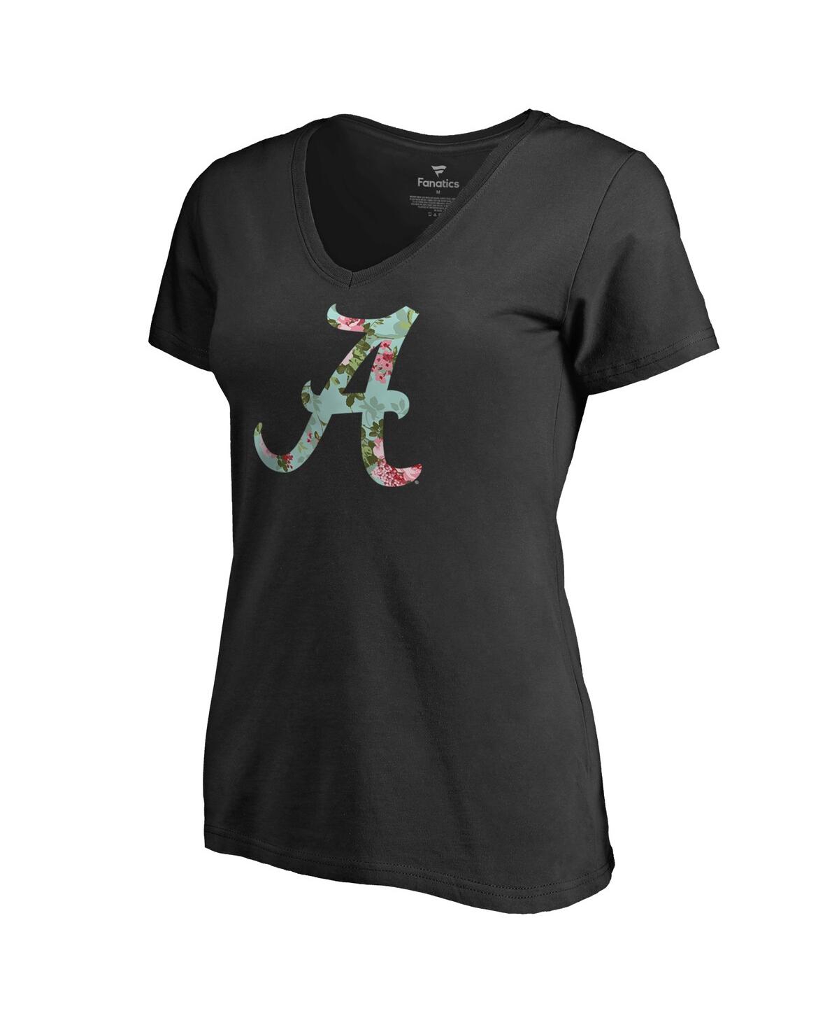 Fanatics Women's  Black Alabama Crimson Tide Lovely V-neck T-shirt
