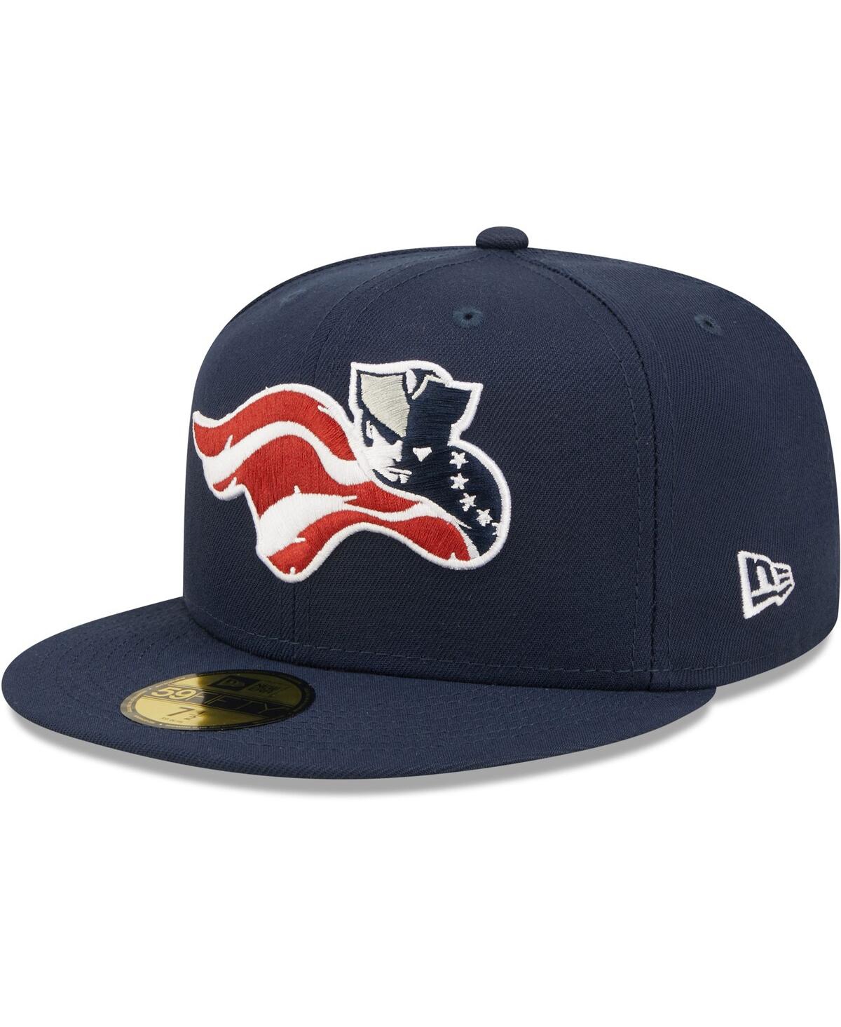 Shop New Era Men's  Navy Somerset Patriots Home Authentic Collection 59fifty Fitted Hat