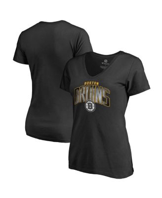 Women's Black Boston Bruins Arch Smoke V-Neck T-shirt