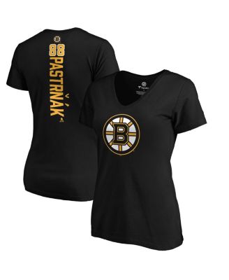 Women's David Pastrnak Black Boston Bruins Playmaker V-Neck T-shirt