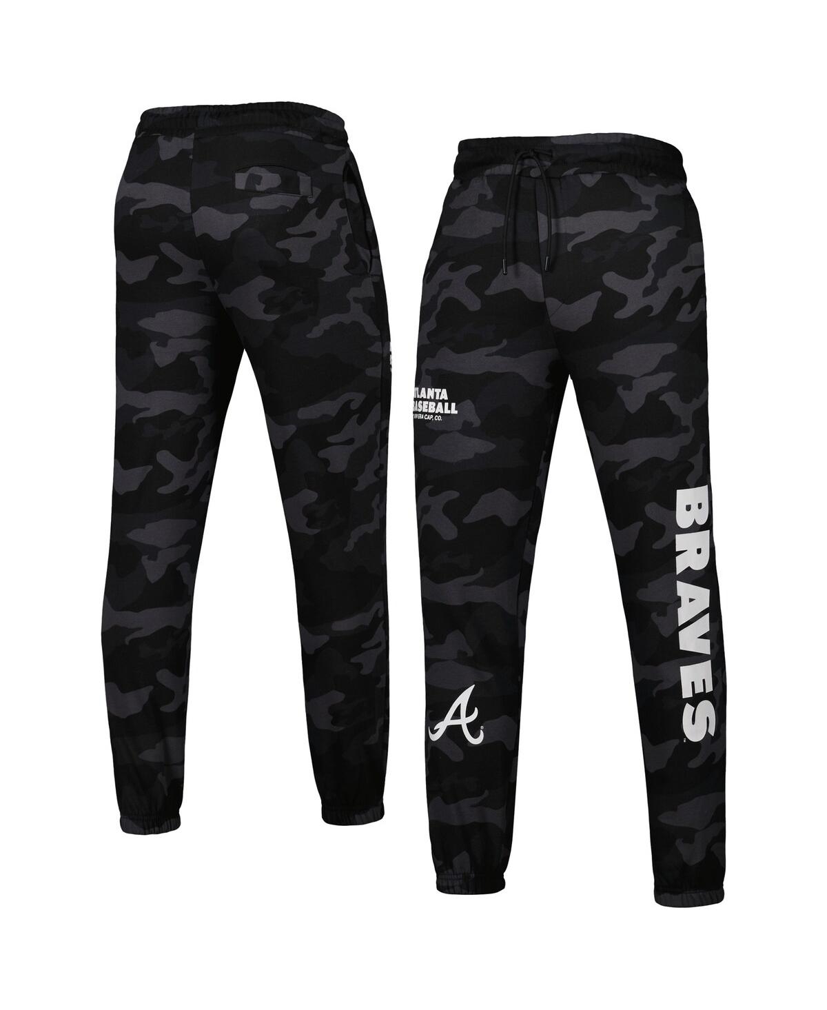 NEW ERA MEN'S NEW ERA BLACK ATLANTA BRAVES CAMO JOGGER PANTS 